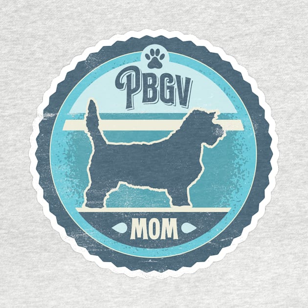 PBGV Mom - Distressed Petit Basset Griffon Vendeen Silhouette Design by DoggyStyles